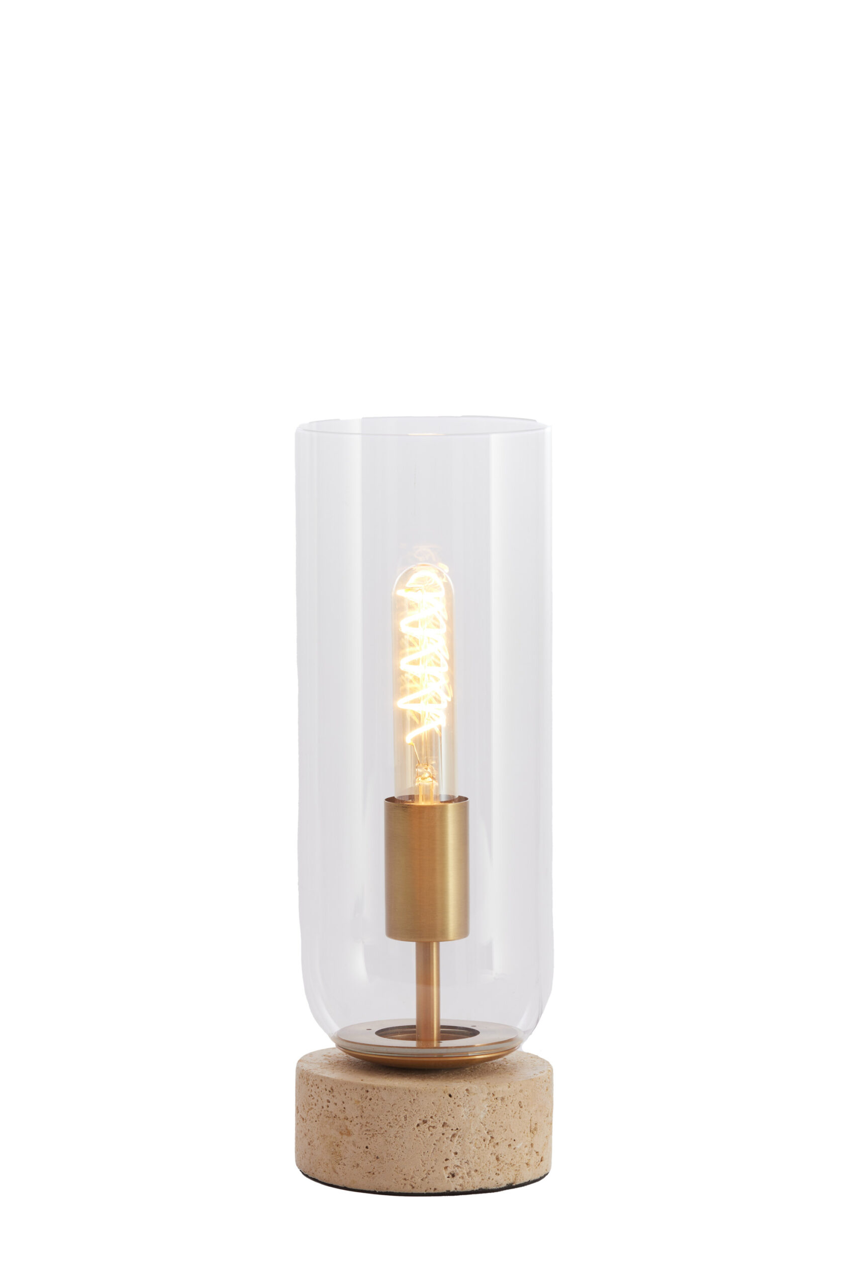 Tafellamp Ø12x35 cm RYLANO glas helder+zand+antiek brons - Afbeelding 9