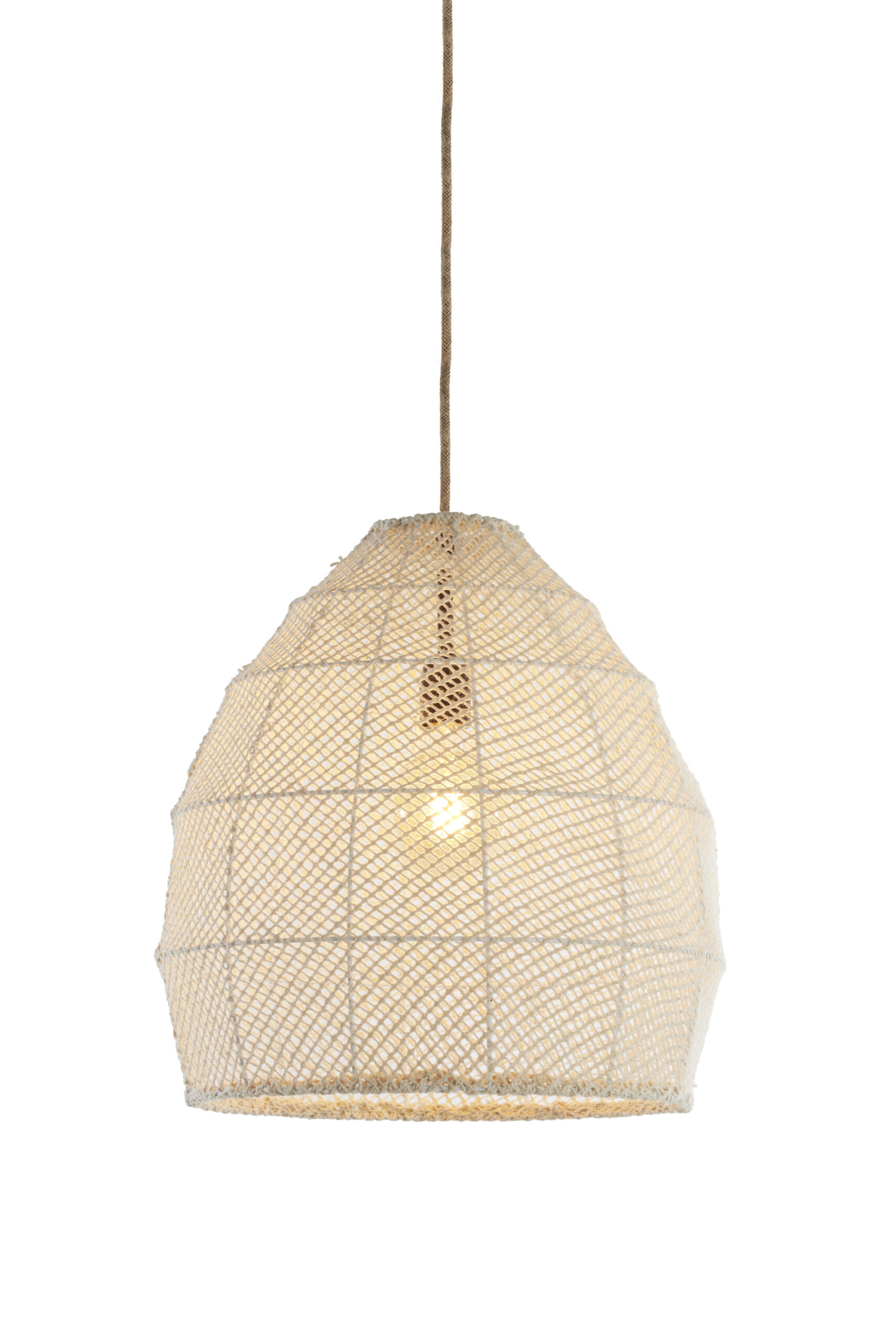 Hanglamp Ø42x42 cm MAKASSAR zijde crème - Afbeelding 5