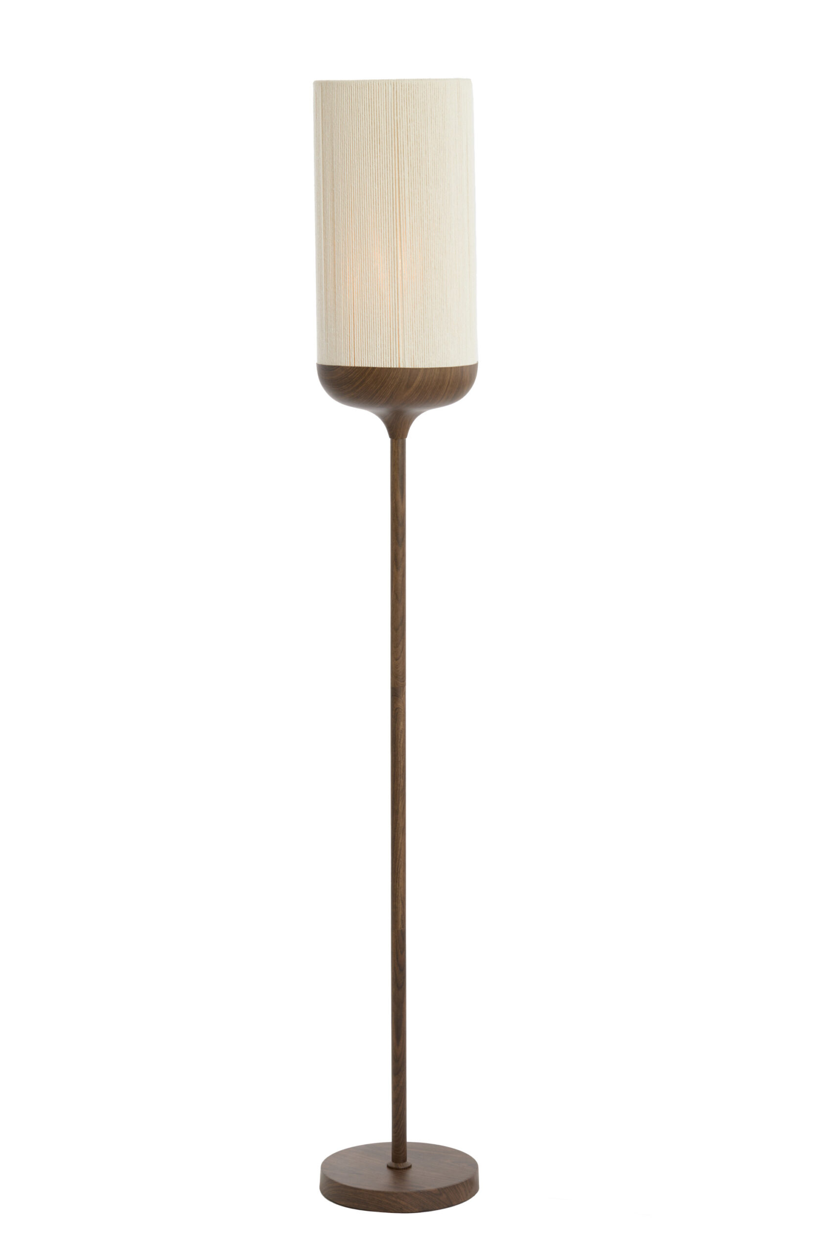 Vloerlamp Ø23x159 cm DANIA hout print d bruin+touw crème - Afbeelding 5