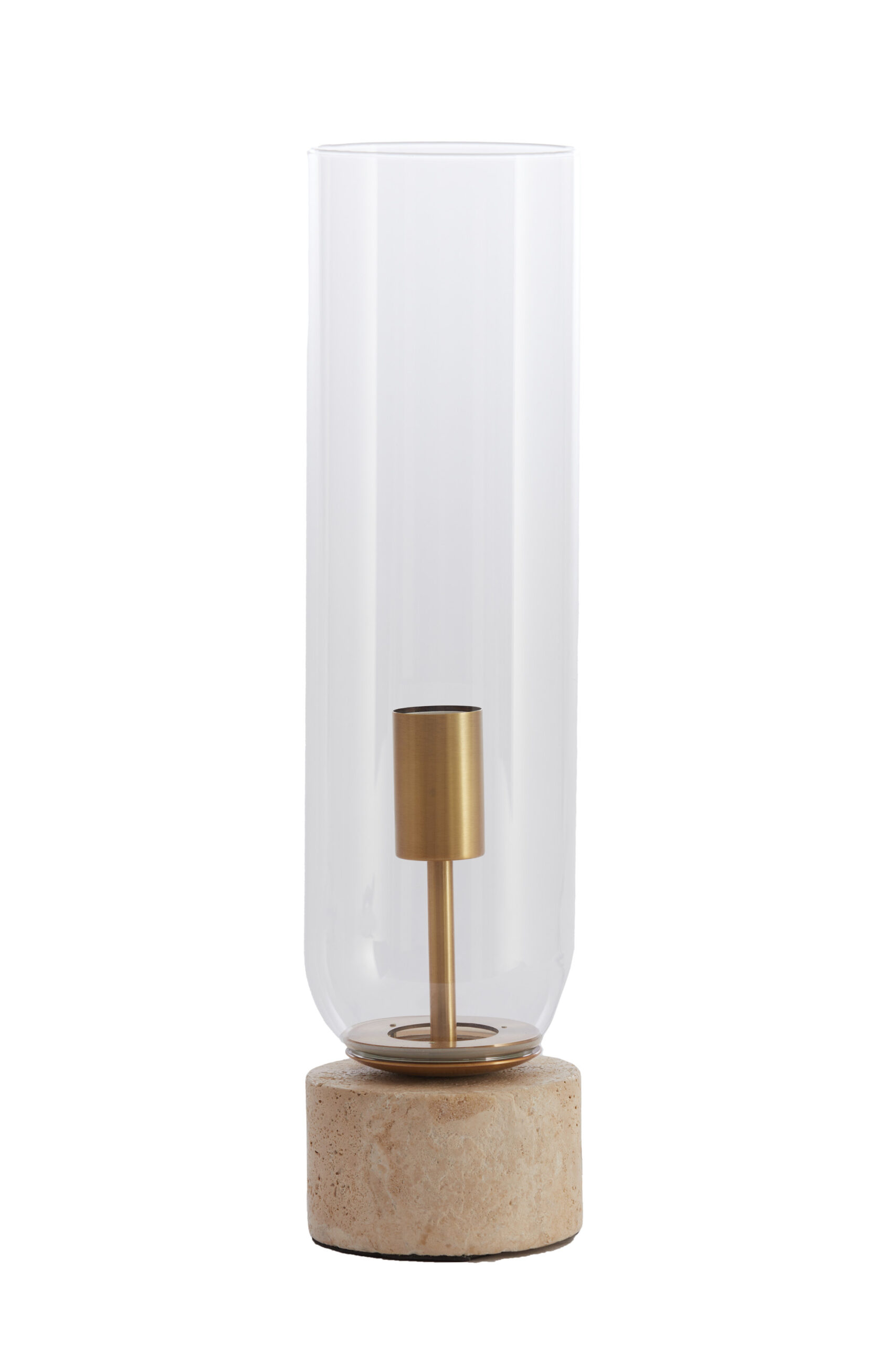 Tafellamp Ø12x47 cm RYLANO glas helder+zand+antiek brons - Afbeelding 8