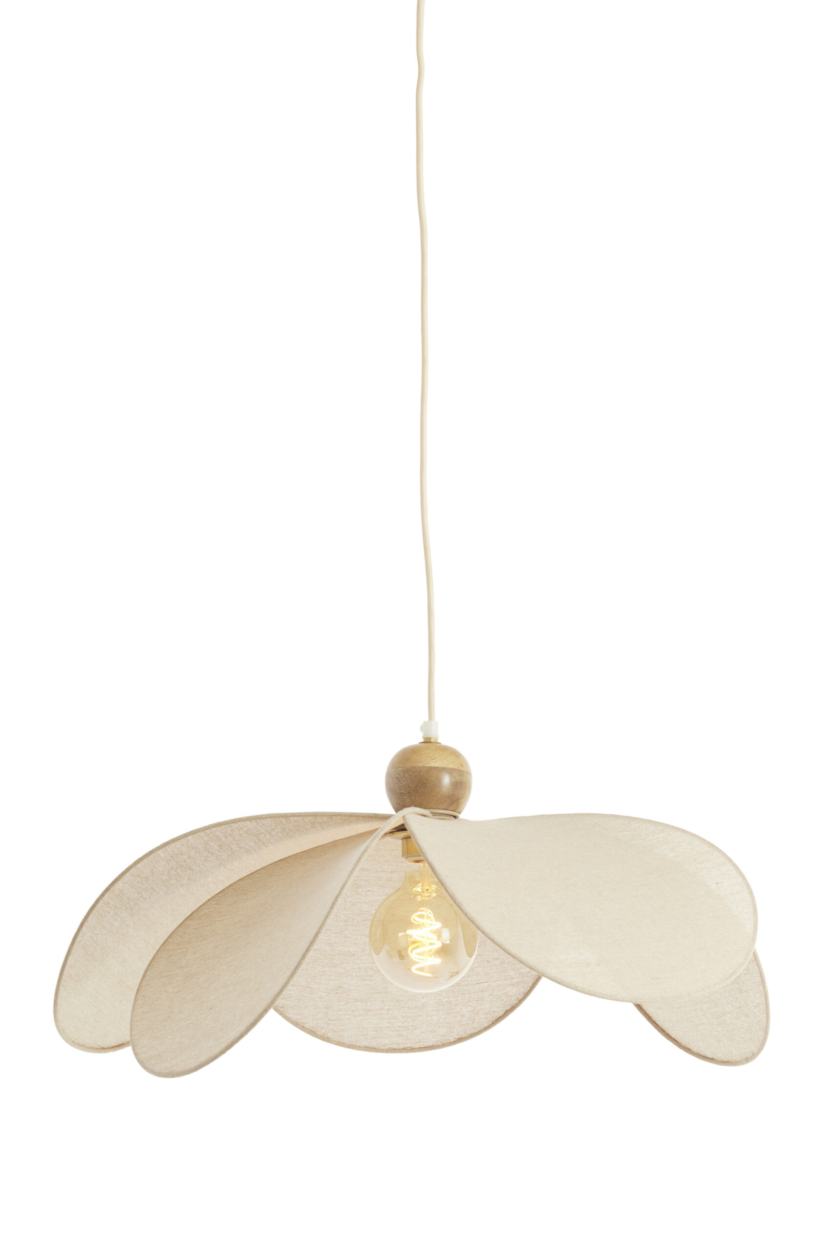 Hanglamp Ø60x30 cm LAVRIRIA naturel+hout - Afbeelding 11