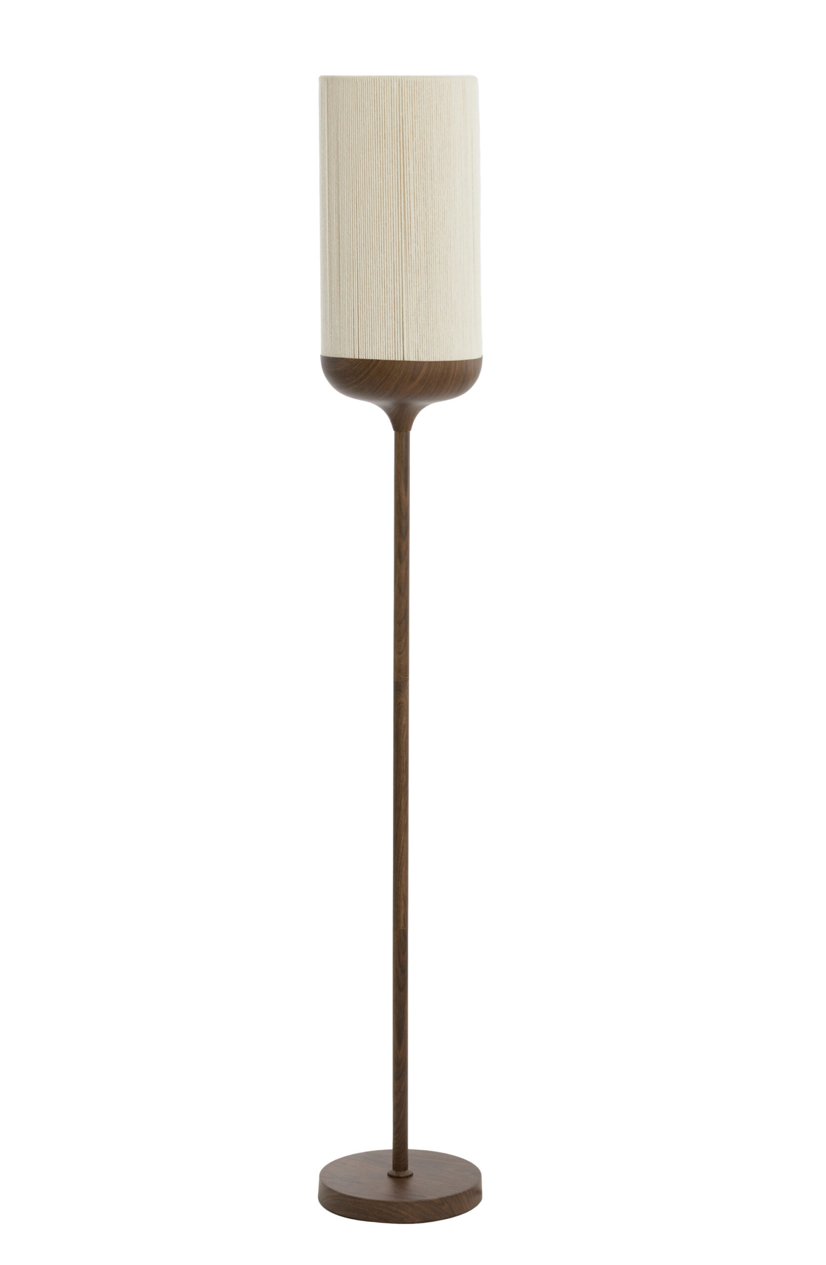 Vloerlamp Ø23x159 cm DANIA hout print d bruin+touw crème - Afbeelding 6