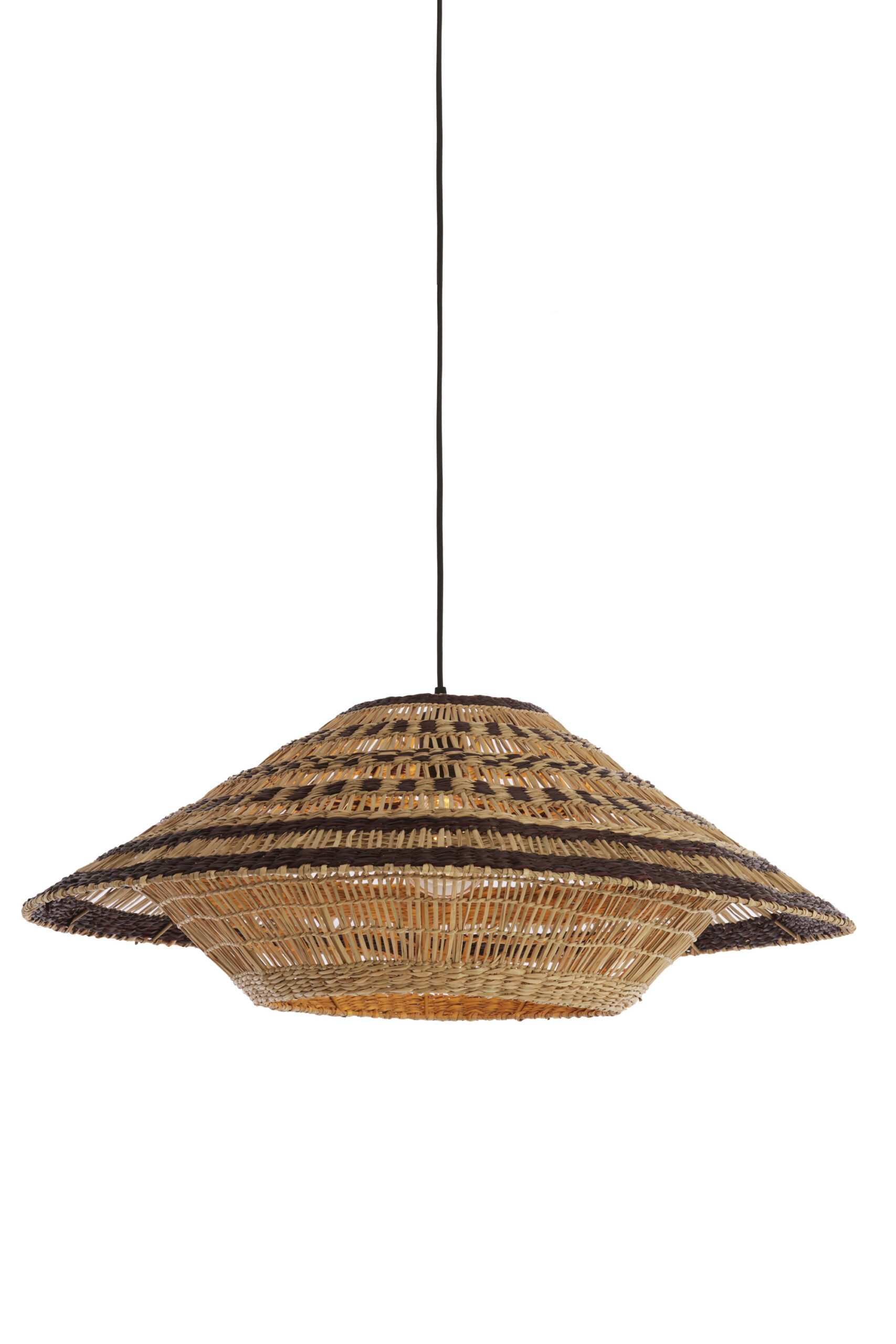Hanglamp Ø80x30 cm OWANA zeegras naturel+bruin - Afbeelding 10