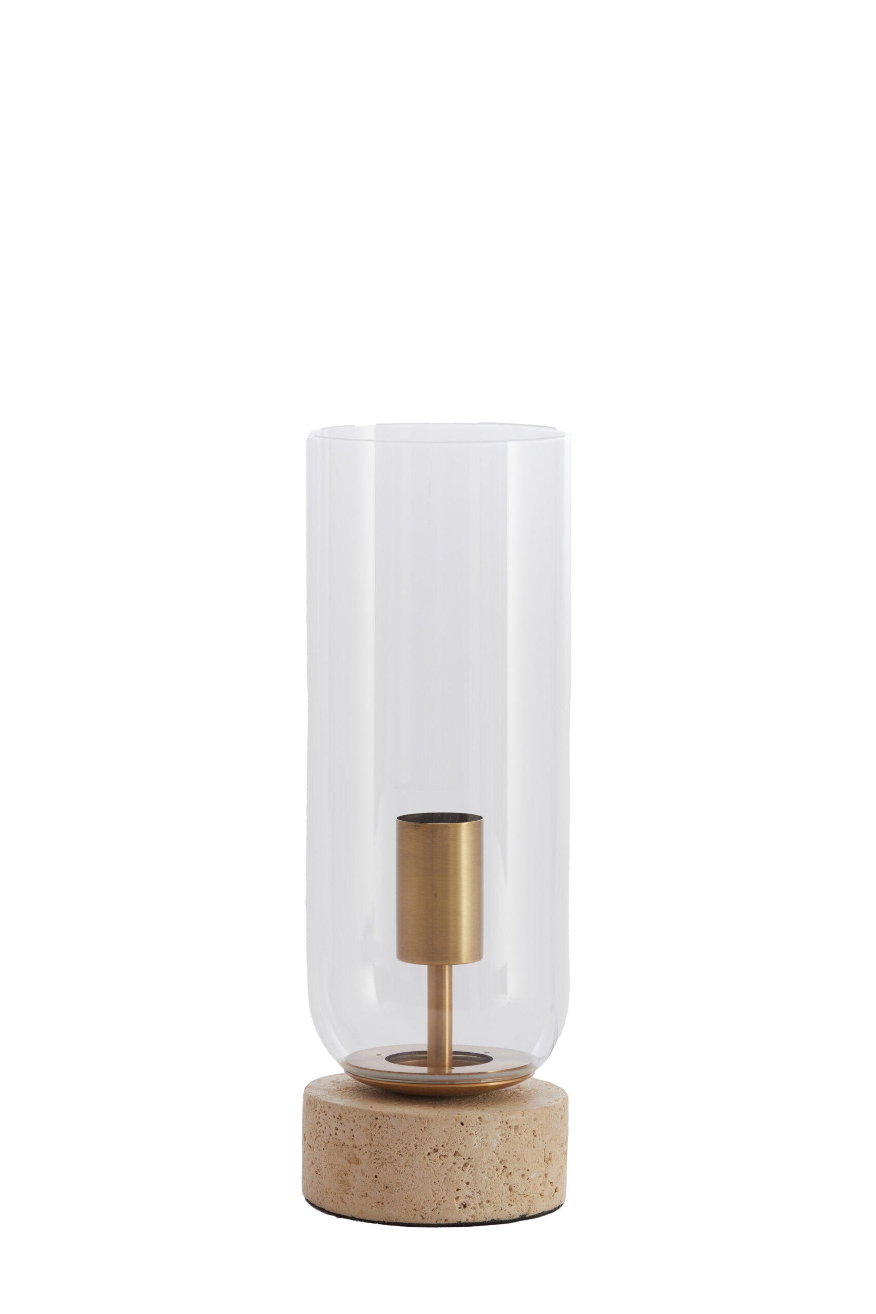 Tafellamp Ø12x35 cm RYLANO glas helder+zand+antiek brons - Afbeelding 10