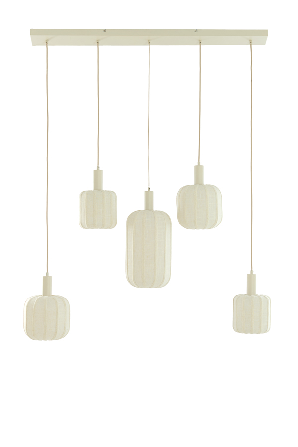 Hanglamp 5L TUFIA linnen crème 105x19,5x123 cm – Artikelnummer 2992743 - Afbeelding 4
