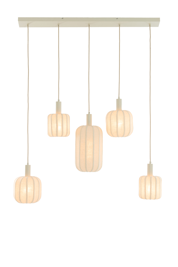 Hanglamp 5L TUFIA linnen crème 105x19,5x123 cm – Artikelnummer 2992743 - Afbeelding 6