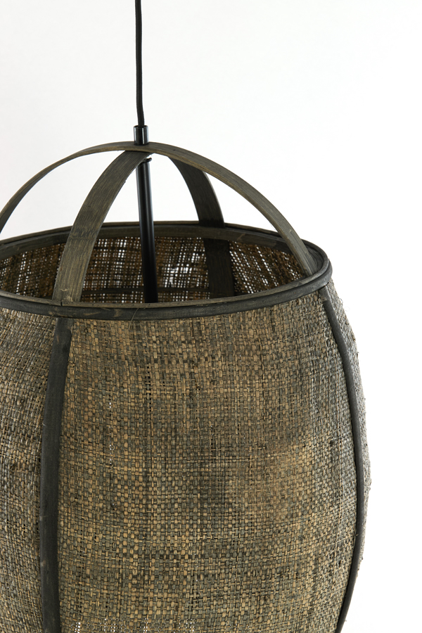 Hanglamp Ø38,5x55 cm BOZONA rotan bruin-grijs - Afbeelding 11