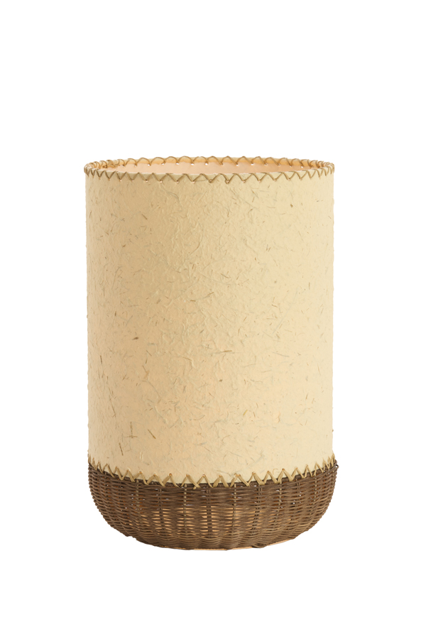 Tafellamp TIO 1899843 – Beige Papier met Donkerbruin Rotan Ø30,5 cm - Afbeelding 4