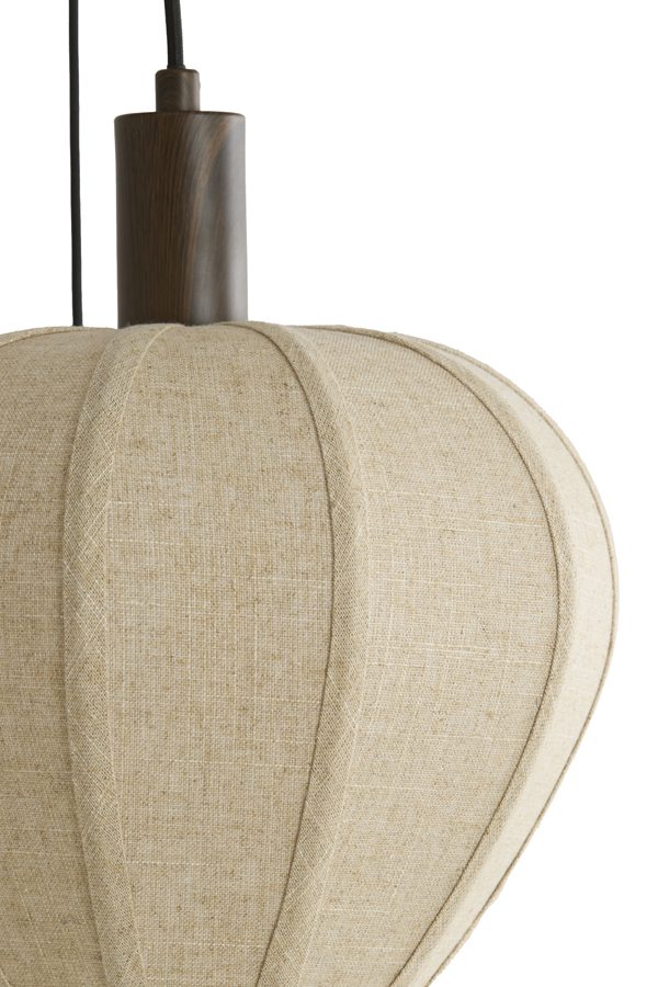 Hanglamp 5L Ø76x140 cm HUXI hout prnt d bruin+linnen nat. - Afbeelding 14