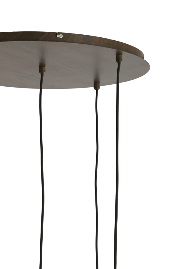 Hanglamp 5L Ø76x140 cm HUXI hout prnt d bruin+linnen nat. - Afbeelding 13