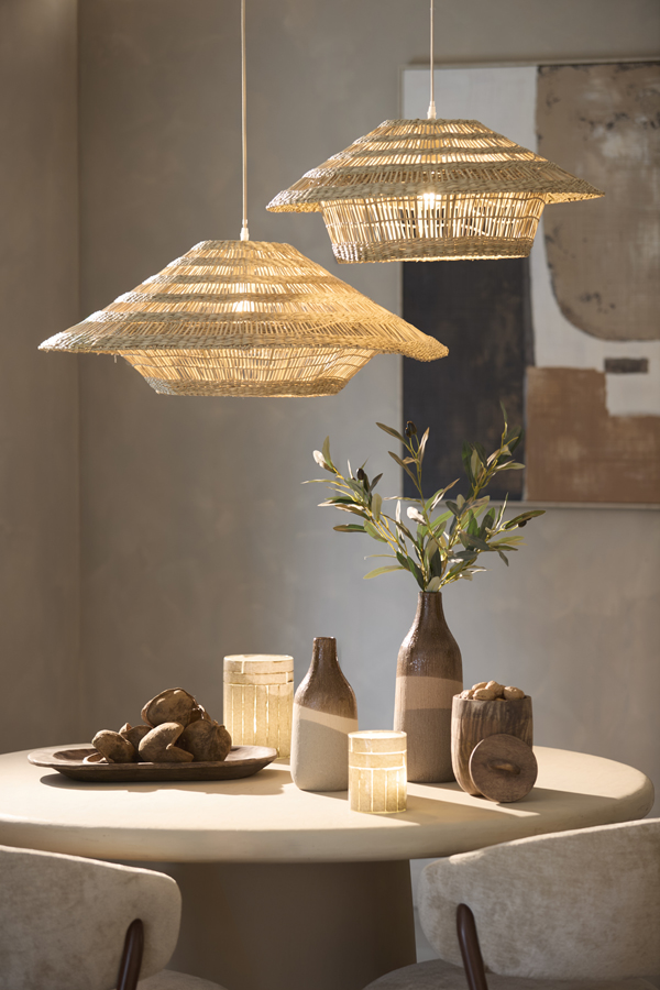 Hanglamp Ø64x26 cm OWANA zeegras naturel - Afbeelding 12