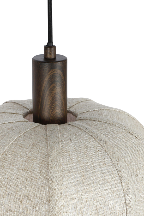 Hanglamp 10L 138x49x180 cm HUXI hout prnt d bruin+linnen nt - Afbeelding 13