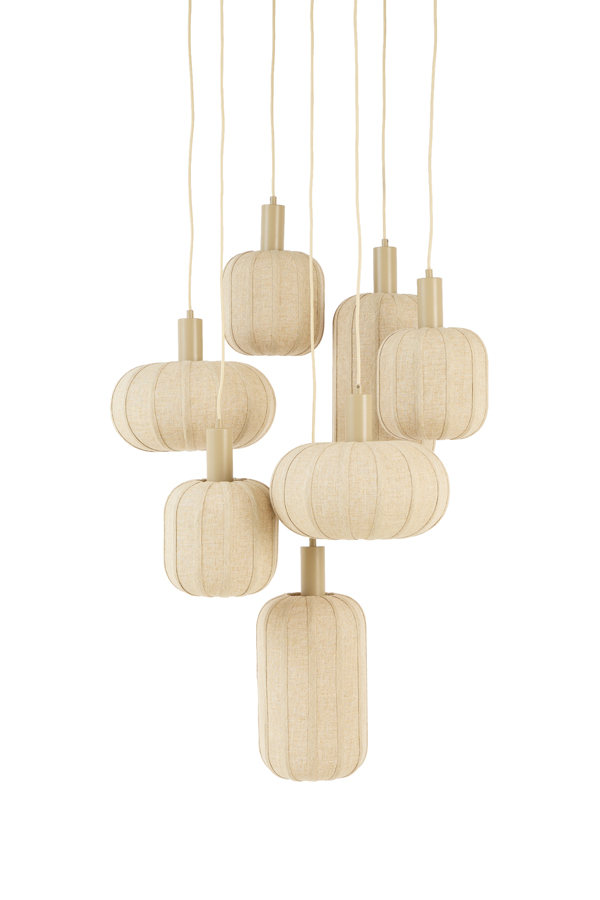 Hanglamp 7L Ø53x104 cm TUFIA linnen naturel - Afbeelding 3