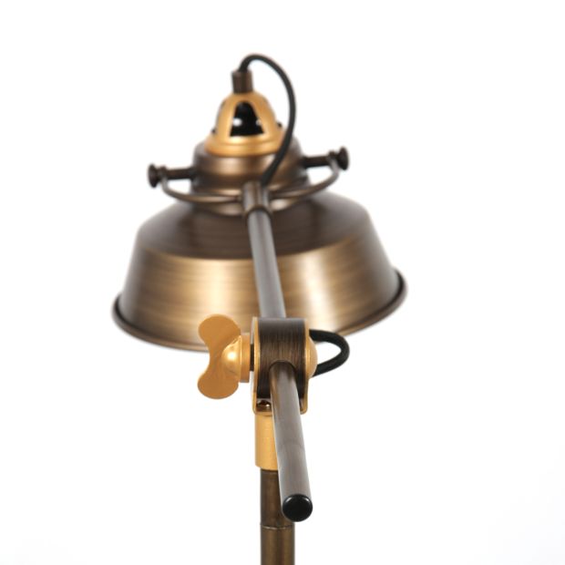Bronzen stoere tafellamp Nove 1321BR met E27 fitting - Afbeelding 8