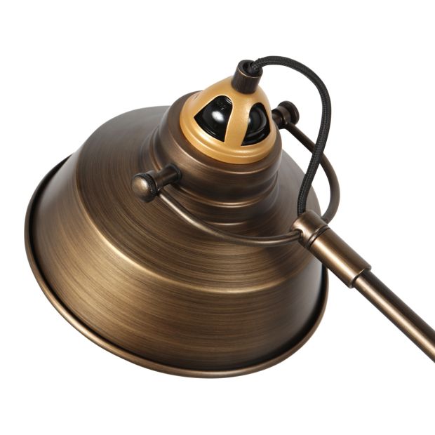 Bronzen stoere tafellamp Nove 1321BR met E27 fitting - Afbeelding 3