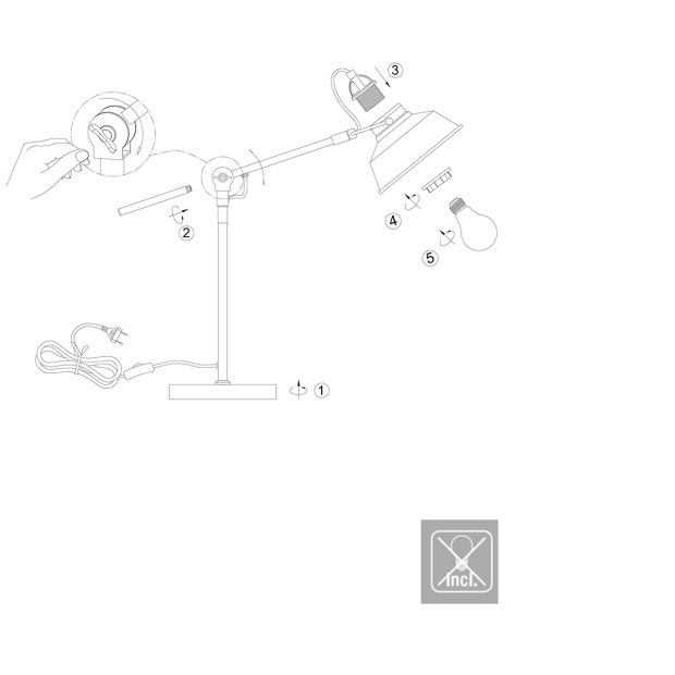 Bronzen stoere tafellamp Nove 1321BR met E27 fitting - Afbeelding 7