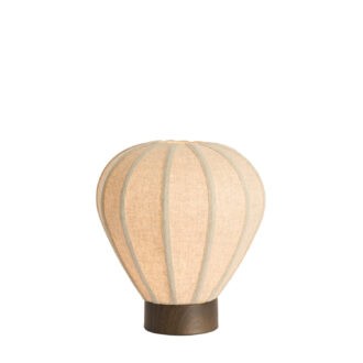 Tafellamp Ø35x36 cm KYZO hout prnt d bruin+linnen naturel
