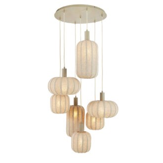 Hanglamp 7L Ø53x104 cm TUFIA linnen naturel