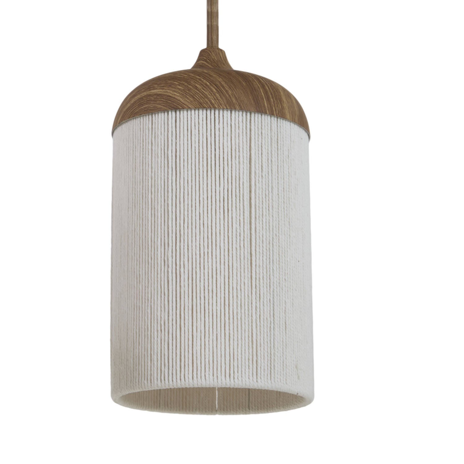 Hanglamp 5L 117x10x27 cm DANIA hout prnt naturel+touw crème - Afbeelding 7