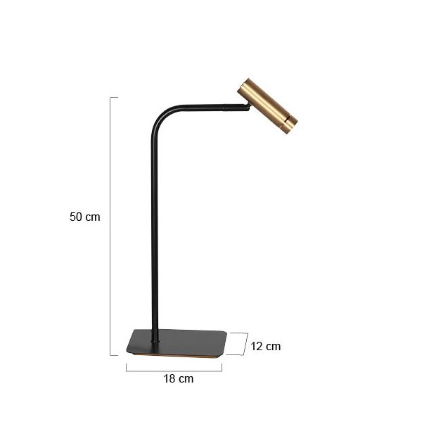 Tafellamp Lumo 4606BR - stijlvolle leeslamp in brons met zwart - Afbeelding 3