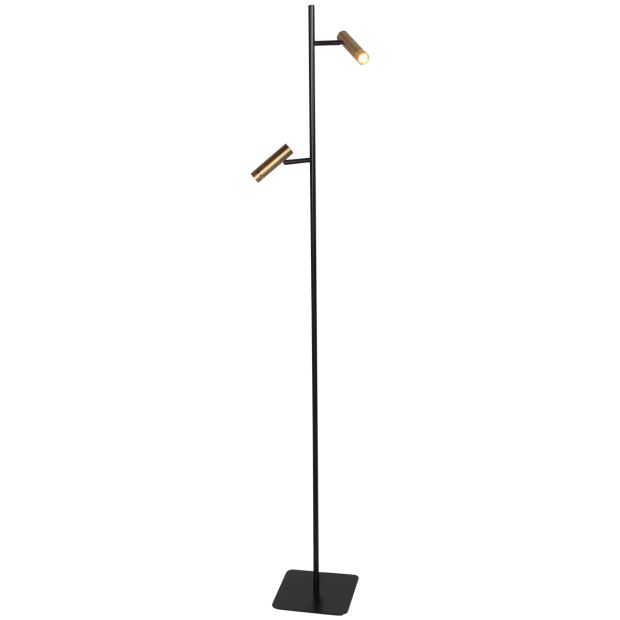 Vloerlamp Lumo 4608BR – moderne tweelichts leeslamp met bronzen accenten - Afbeelding 8