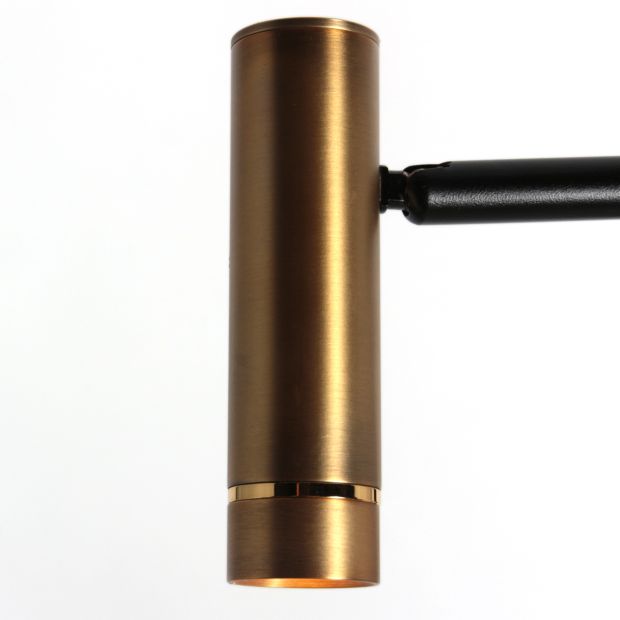 Vloerlamp Lumo 4608BR – moderne tweelichts leeslamp met bronzen accenten - Afbeelding 7