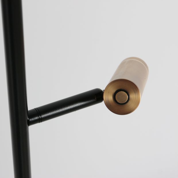 Vloerlamp Lumo 4608BR – moderne tweelichts leeslamp met bronzen accenten - Afbeelding 6