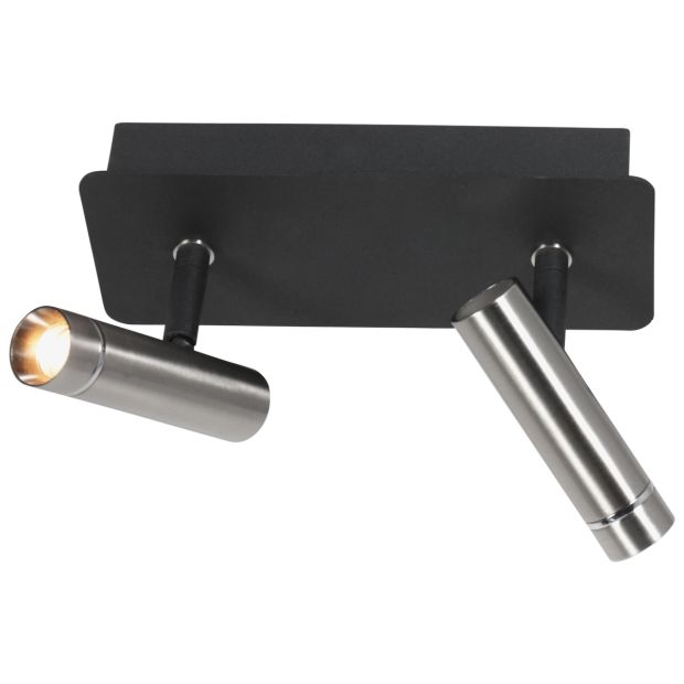 Wandlamp Lumo 4851ST - 2 lichts spot met stoere stalen accenten - Afbeelding 9