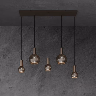 Hanglamp Segula 007 5 lichts Platinum