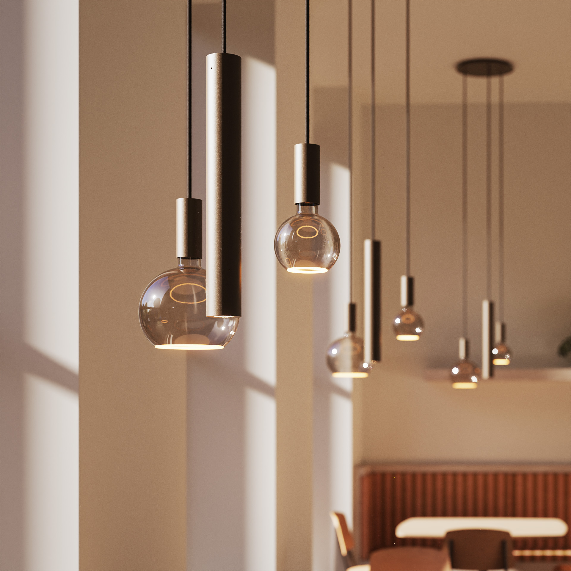 Hanglamp Riva rond 3 lichts platinum - Afbeelding 3