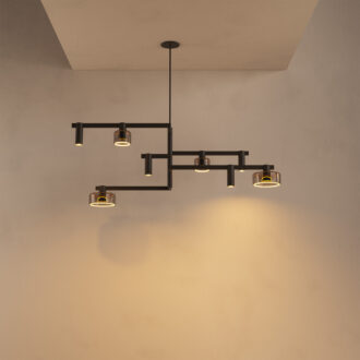 Hanglamp Palau 8 lichts platinum