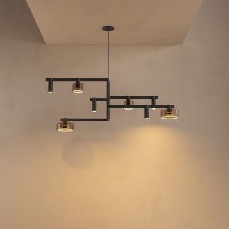 Hanglamp Palau 8 lichts Ral 7022