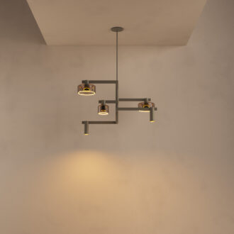 Hanglamp Palau 5 lichts Quartz