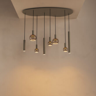 Hanglamp Riva organisch groot 8 lichts Quartz