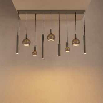 Hanglamp Riva Quartz 9 lichts