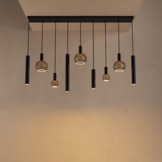 Hanglamp Riva zwart 9 lichts