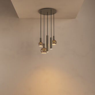Hanglamp Riva rond 5 lichts Quartz