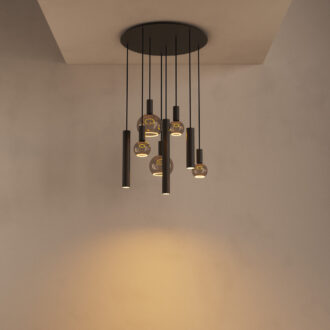 Hanglamp Riva rond 8 lichts platinum