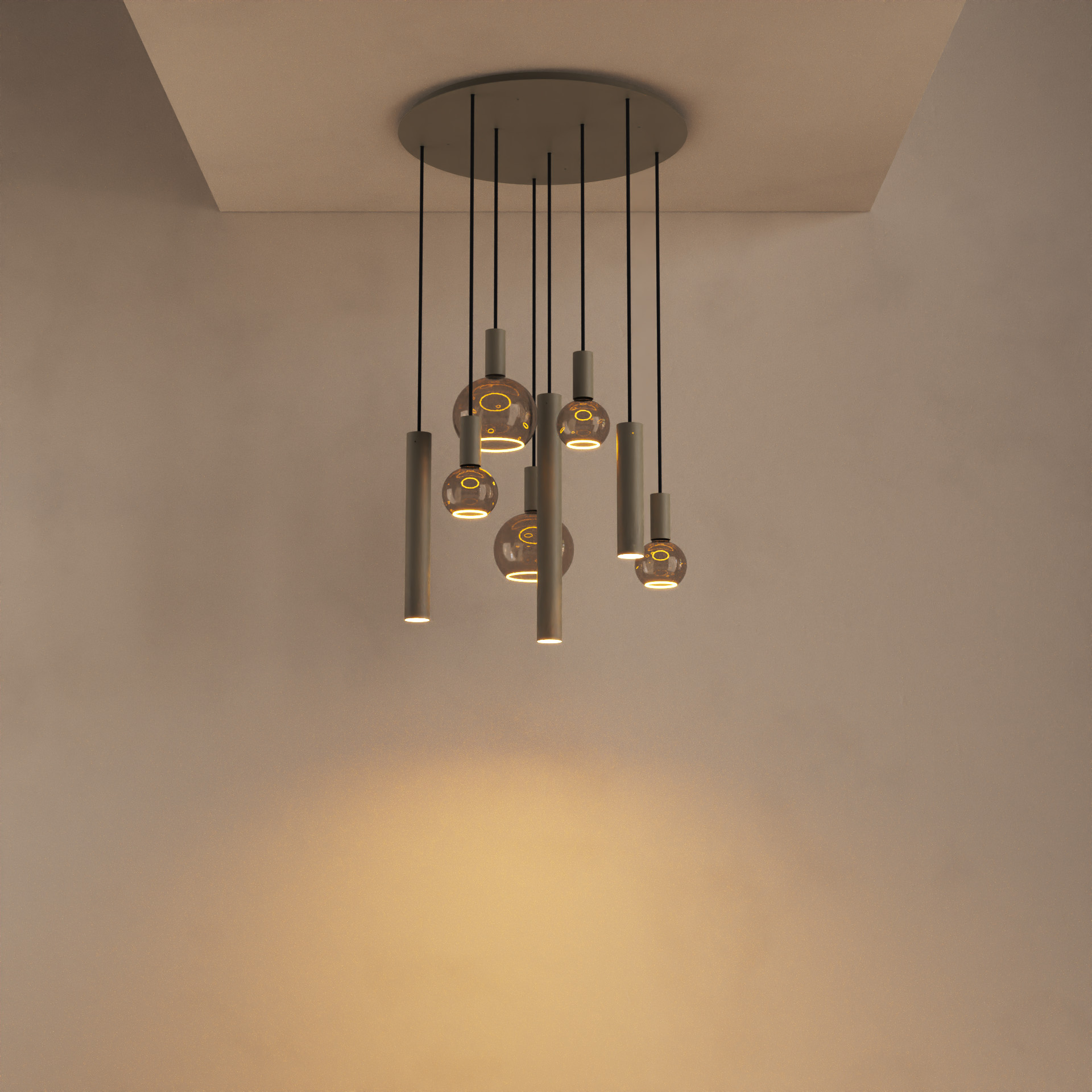 Hanglamp Riva rond 8 lichts Quartz