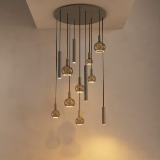 Hanglamp Riva rond 12 lichts Quartz