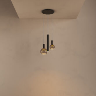 Hanglamp Riva rond 3 lichts platinum