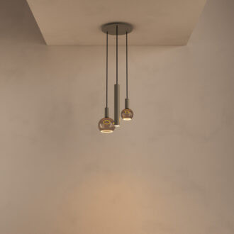 Hanglamp Riva rond 3 lichts Quartz