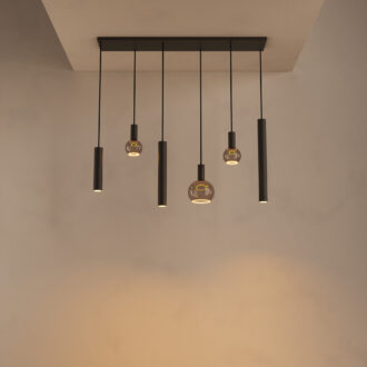 Hanglamp Riva Platinum 6 lichts