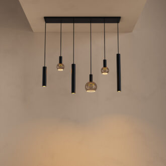 Hanglamp Riva zwart 6 lichts
