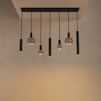 Hanglamp Riva zwart 7 lichts