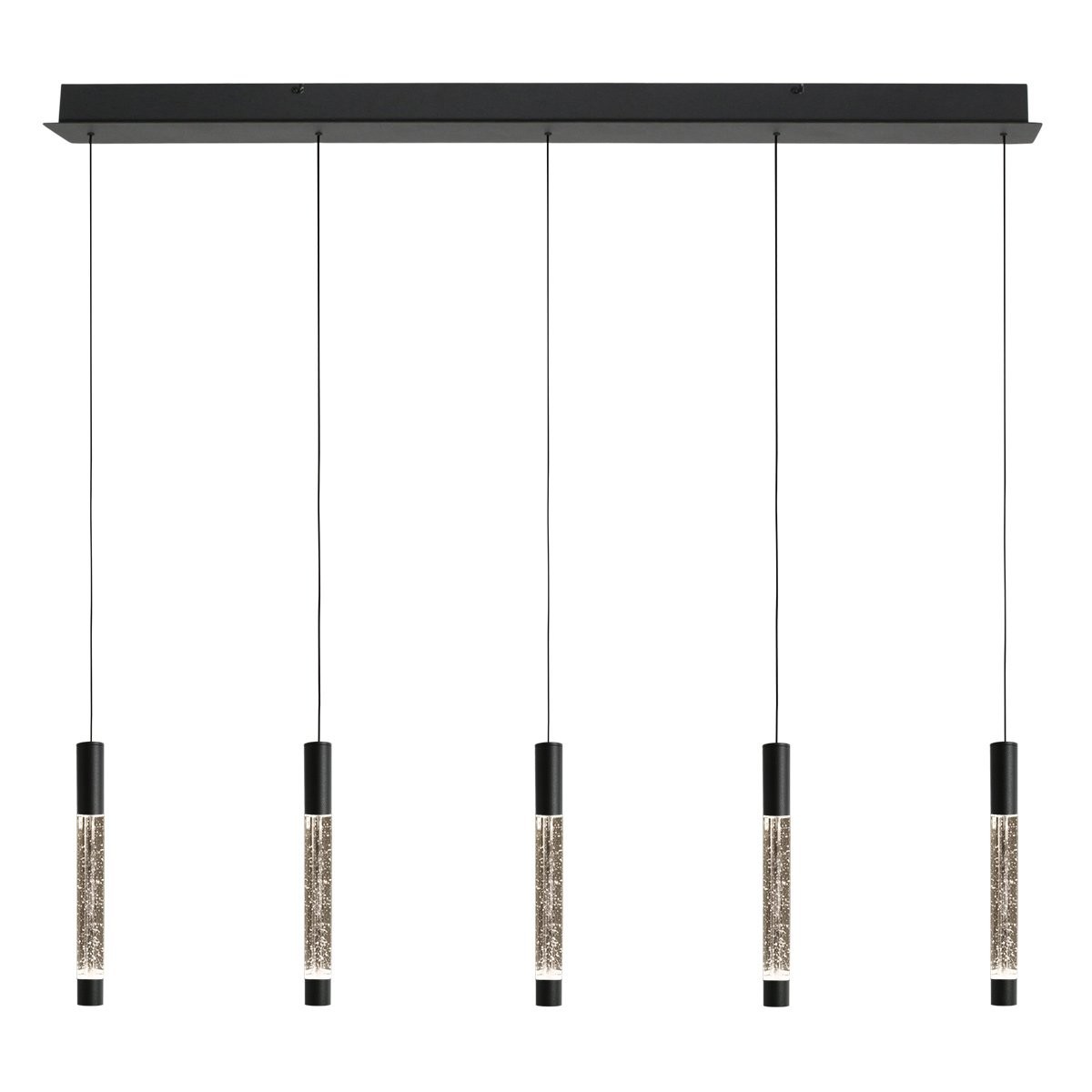 Hanglamp Alisio 4578ZW 5-lichts luxe glas in zwart - Afbeelding 2