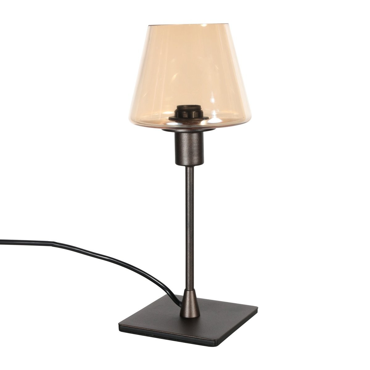 Steinhauer Ancilla 3102CA – Cacaokleurige tafellamp met amber glas en touchbediening - Afbeelding 10