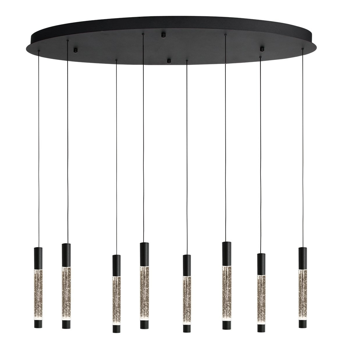 Hanglamp Alisio 4580ZW 8-lichts luxe glas in zwart - Afbeelding 2