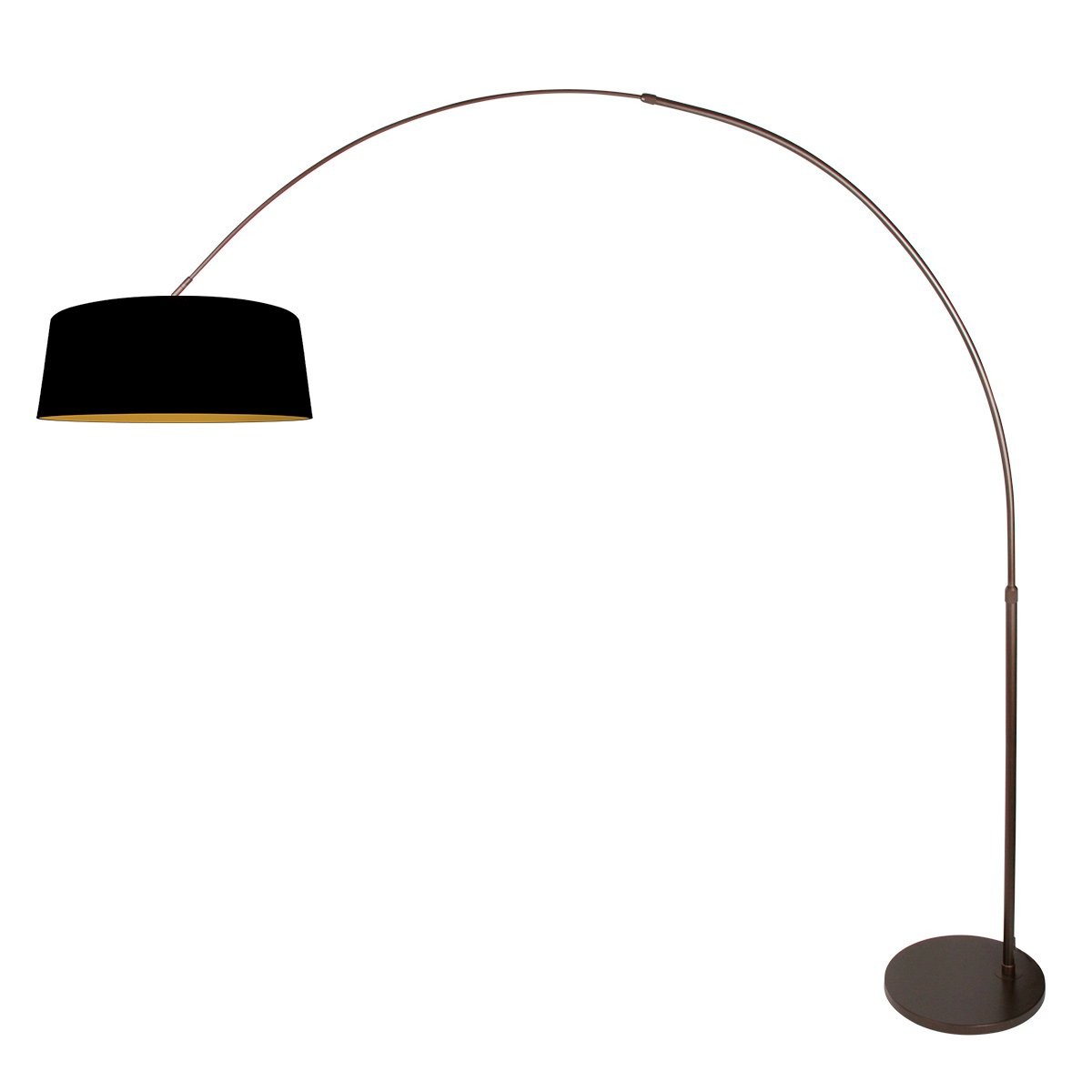 Booglamp Luma Dark 4770CA cacao met zwart linnen kap warm chic - Afbeelding 2