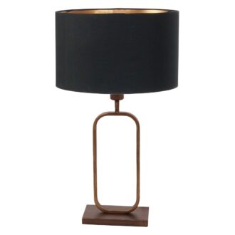 Tafellamp Stang 4814BR met zwarte linnen kap voor sfeerlicht
